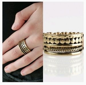 Paparazzi Textile Tease One Size Brass Ring